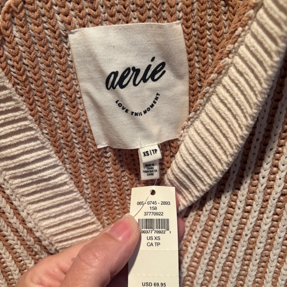 Aerie Sugar Rush Chenille Sweater in Beach Dune XS NWT - Picture 4 of 8